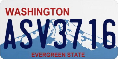 WA license plate ASV3716