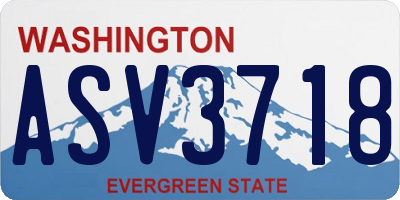 WA license plate ASV3718