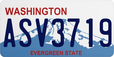 WA license plate ASV3719