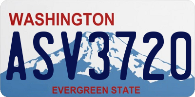 WA license plate ASV3720