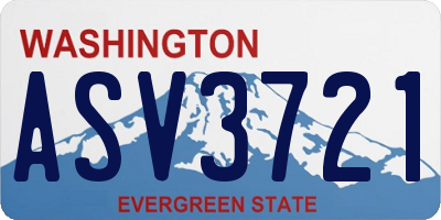 WA license plate ASV3721