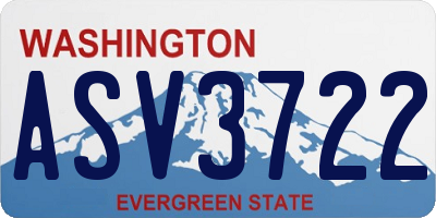 WA license plate ASV3722