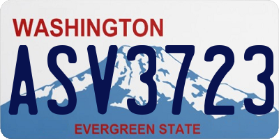 WA license plate ASV3723