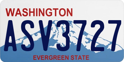 WA license plate ASV3727