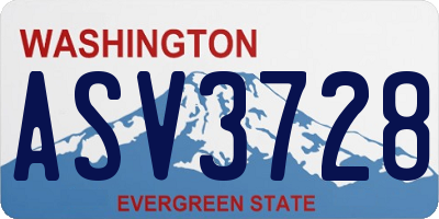 WA license plate ASV3728