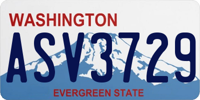 WA license plate ASV3729