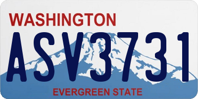 WA license plate ASV3731
