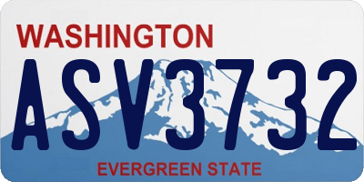 WA license plate ASV3732