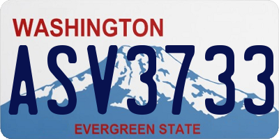WA license plate ASV3733
