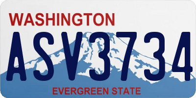 WA license plate ASV3734