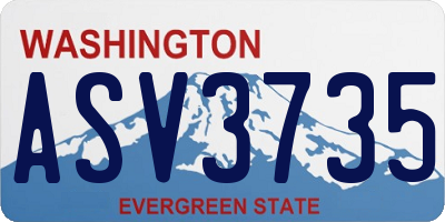 WA license plate ASV3735