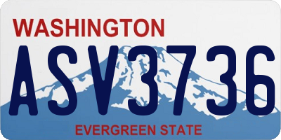 WA license plate ASV3736