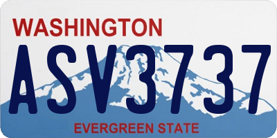WA license plate ASV3737