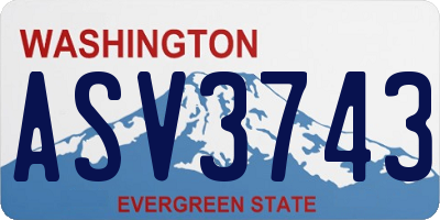WA license plate ASV3743