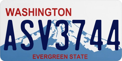 WA license plate ASV3744