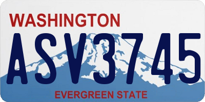 WA license plate ASV3745