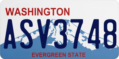WA license plate ASV3748