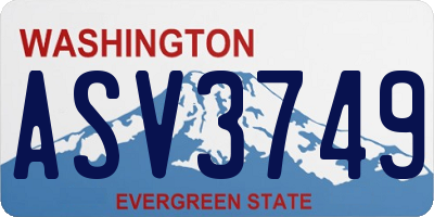 WA license plate ASV3749
