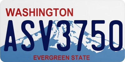 WA license plate ASV3750