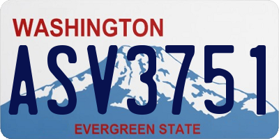 WA license plate ASV3751