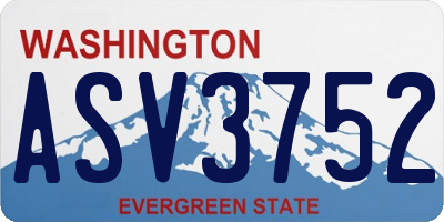 WA license plate ASV3752