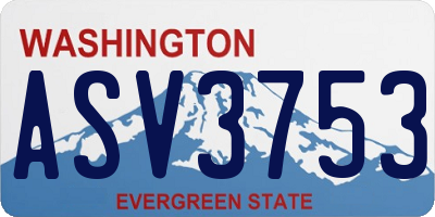 WA license plate ASV3753