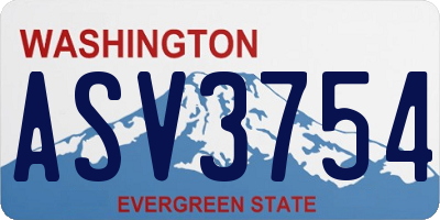 WA license plate ASV3754