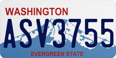 WA license plate ASV3755