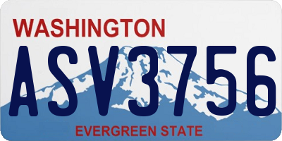 WA license plate ASV3756