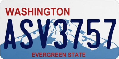 WA license plate ASV3757