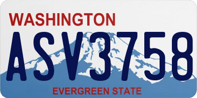 WA license plate ASV3758