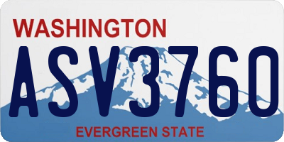 WA license plate ASV3760