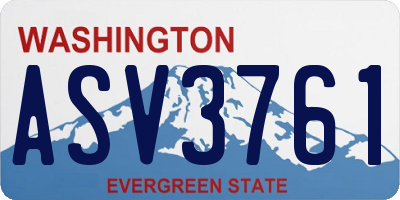 WA license plate ASV3761