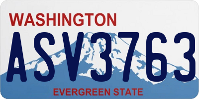 WA license plate ASV3763