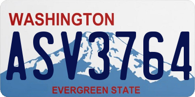 WA license plate ASV3764
