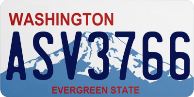 WA license plate ASV3766