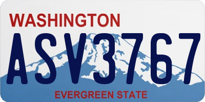 WA license plate ASV3767