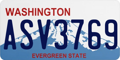 WA license plate ASV3769