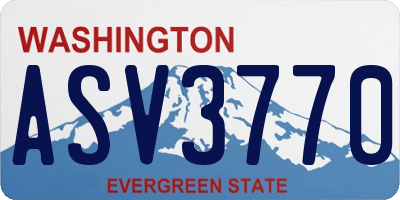 WA license plate ASV3770