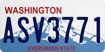 WA license plate ASV3771