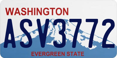 WA license plate ASV3772