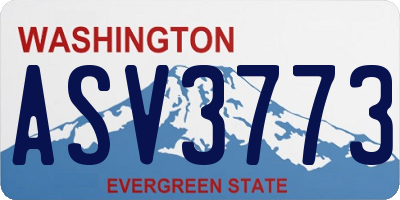 WA license plate ASV3773