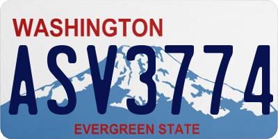 WA license plate ASV3774