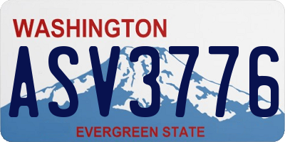 WA license plate ASV3776
