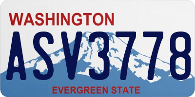 WA license plate ASV3778