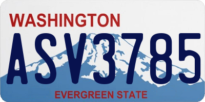 WA license plate ASV3785
