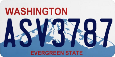WA license plate ASV3787