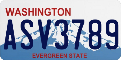 WA license plate ASV3789