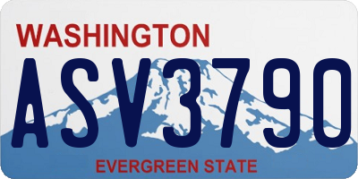 WA license plate ASV3790