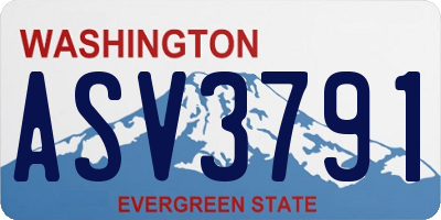WA license plate ASV3791